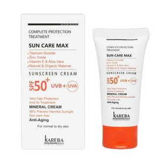 کرم ضد آفتاب بی رنگ SPF50 کاربا